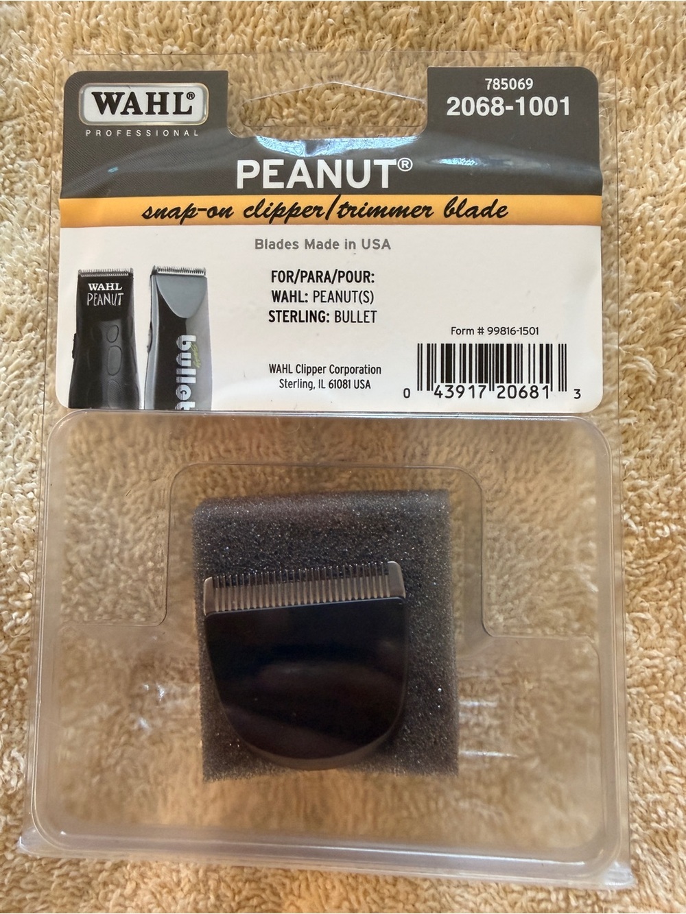 Wahl Black Peanut Snap-On Clipper/Trimmer Blade